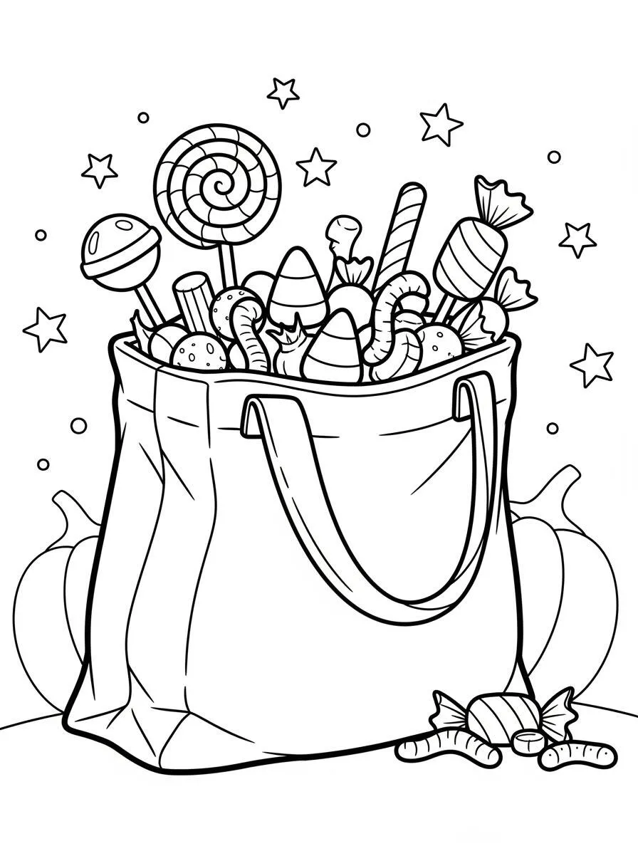 Bolsa De Dulces Página Para Colorear
