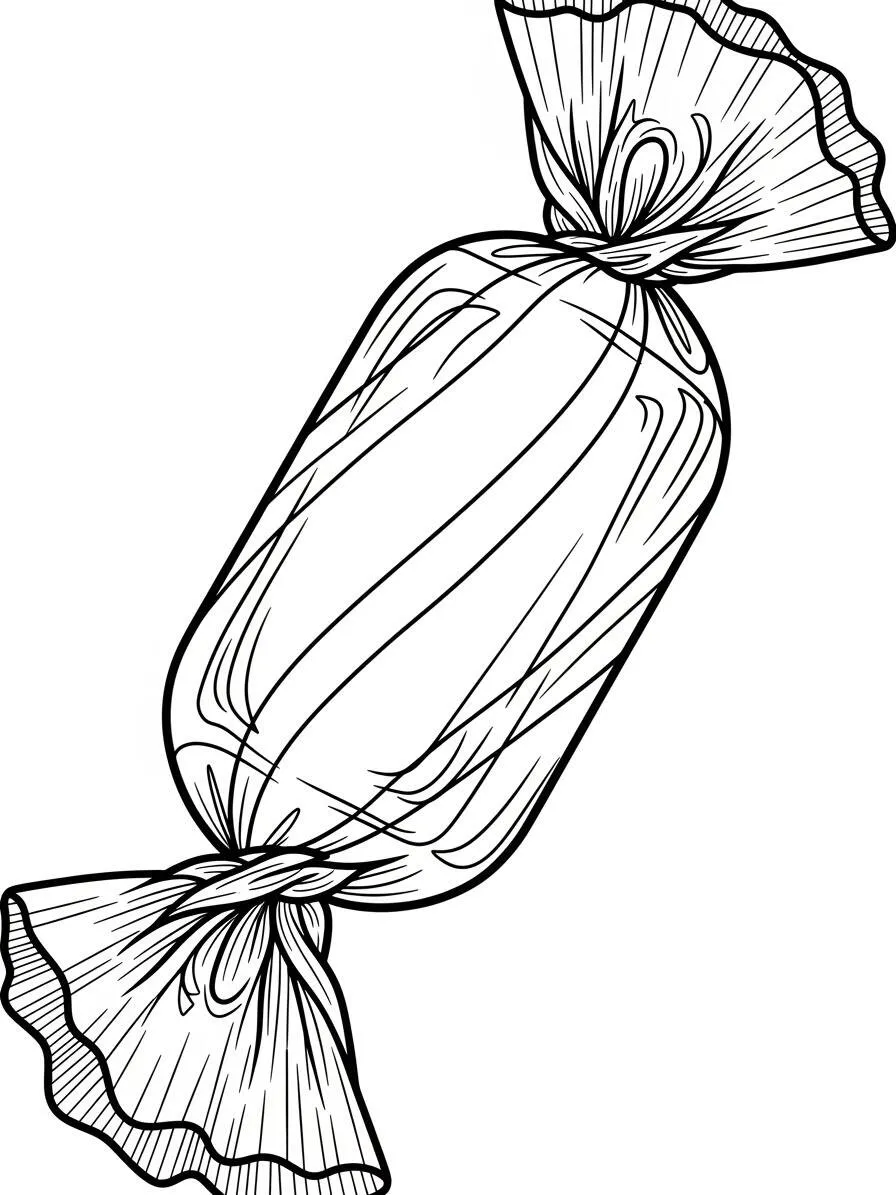 Caramelo Enrollado Página Para Colorear