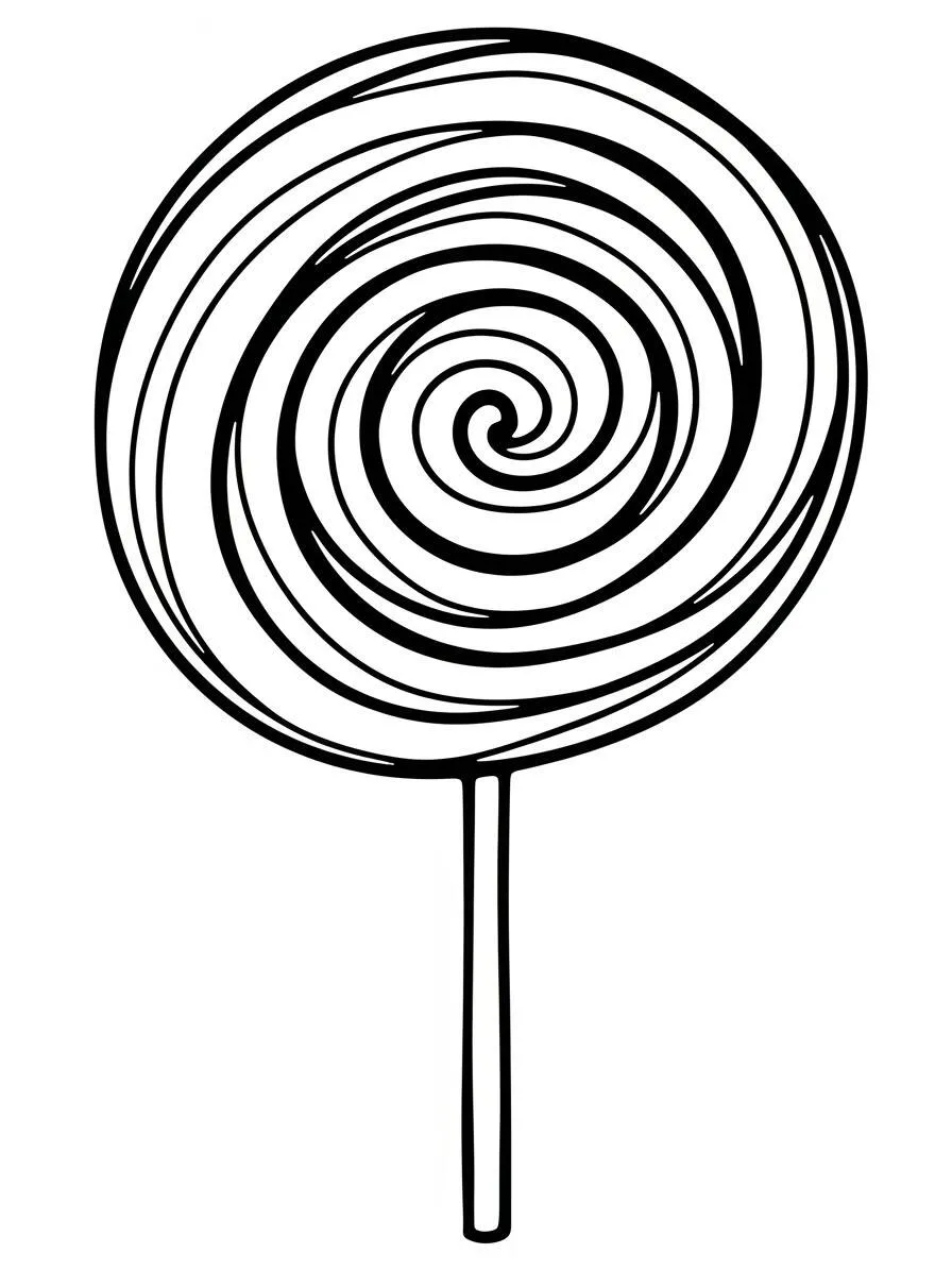 Página para colorear de piruleta de colores