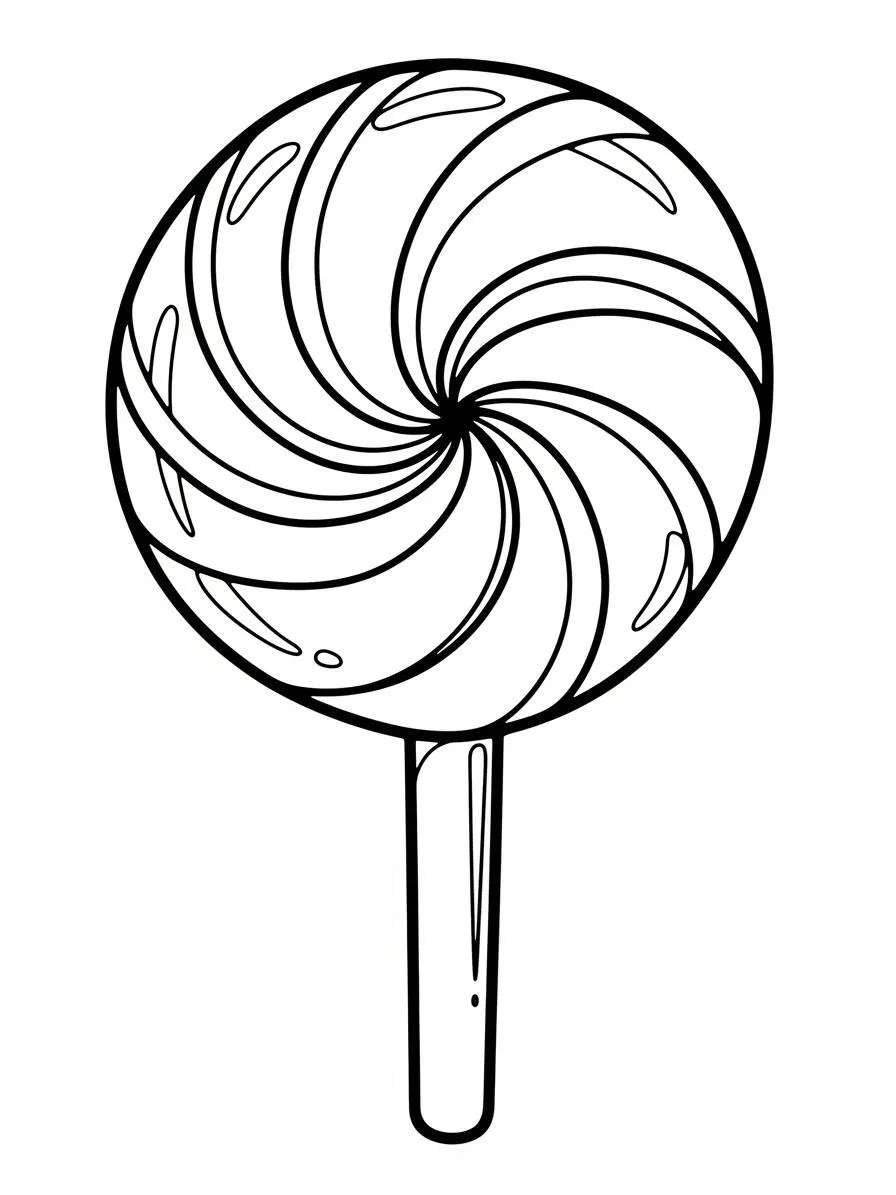 Página para colorear de piruleta de colores