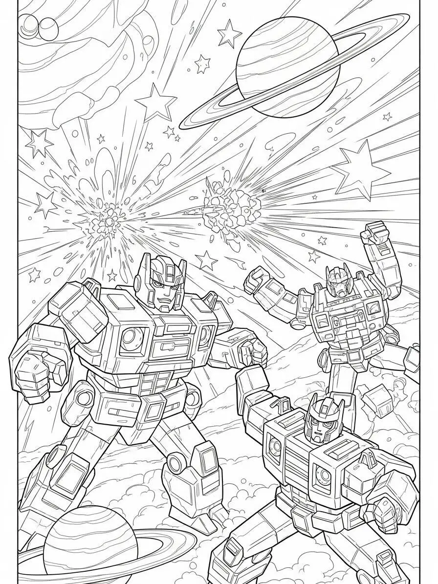 Coloriage Transformateurs en action