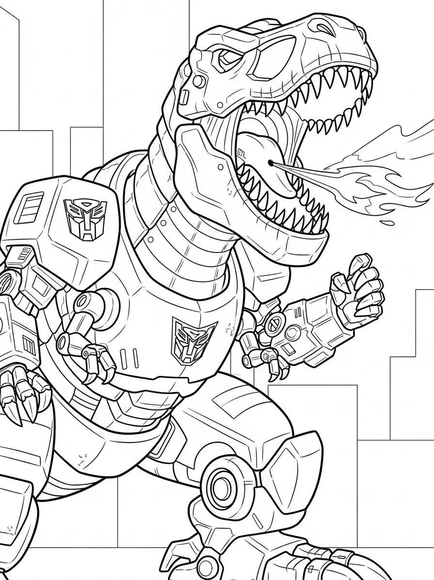 Coloriage Transformateurs Dinobot