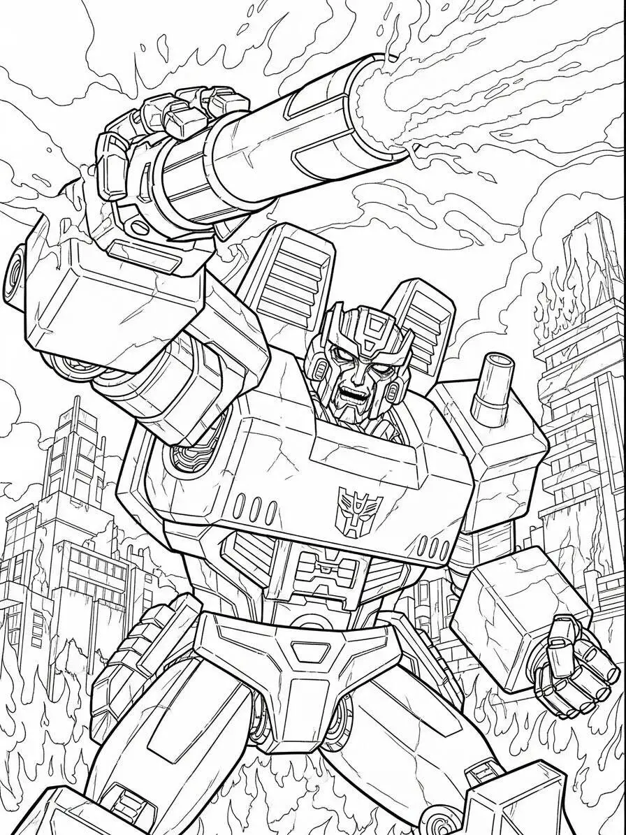 Coloriage Megatron Transformateurs