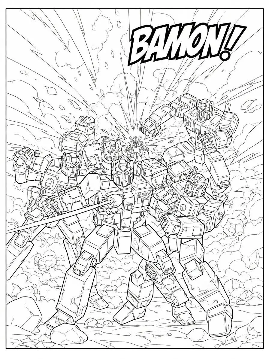 Coloriage Transformateurs en bataille