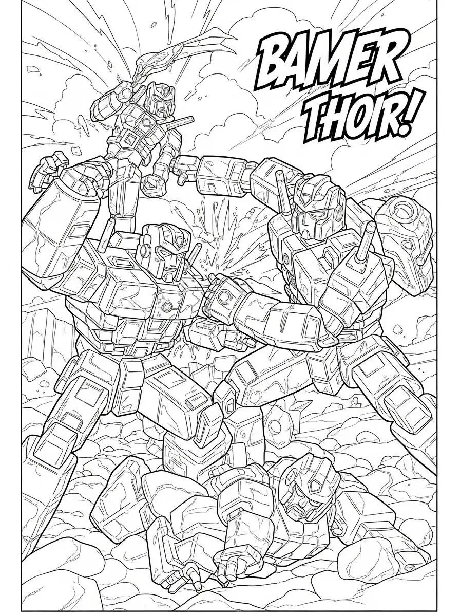 Coloriage Transformateurs en bataille
