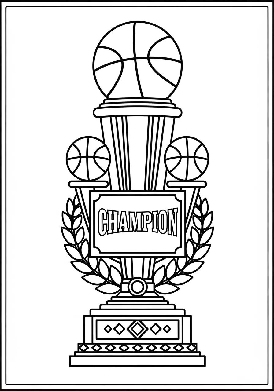 Trofeo De Baloncesto Dibujo para colorear