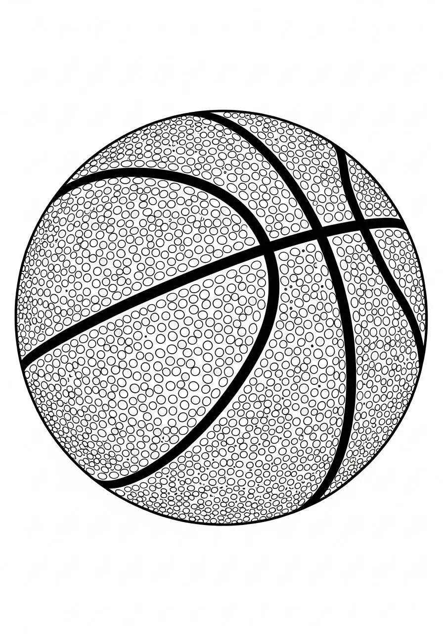 Coloriage de basket-ball avec ballon