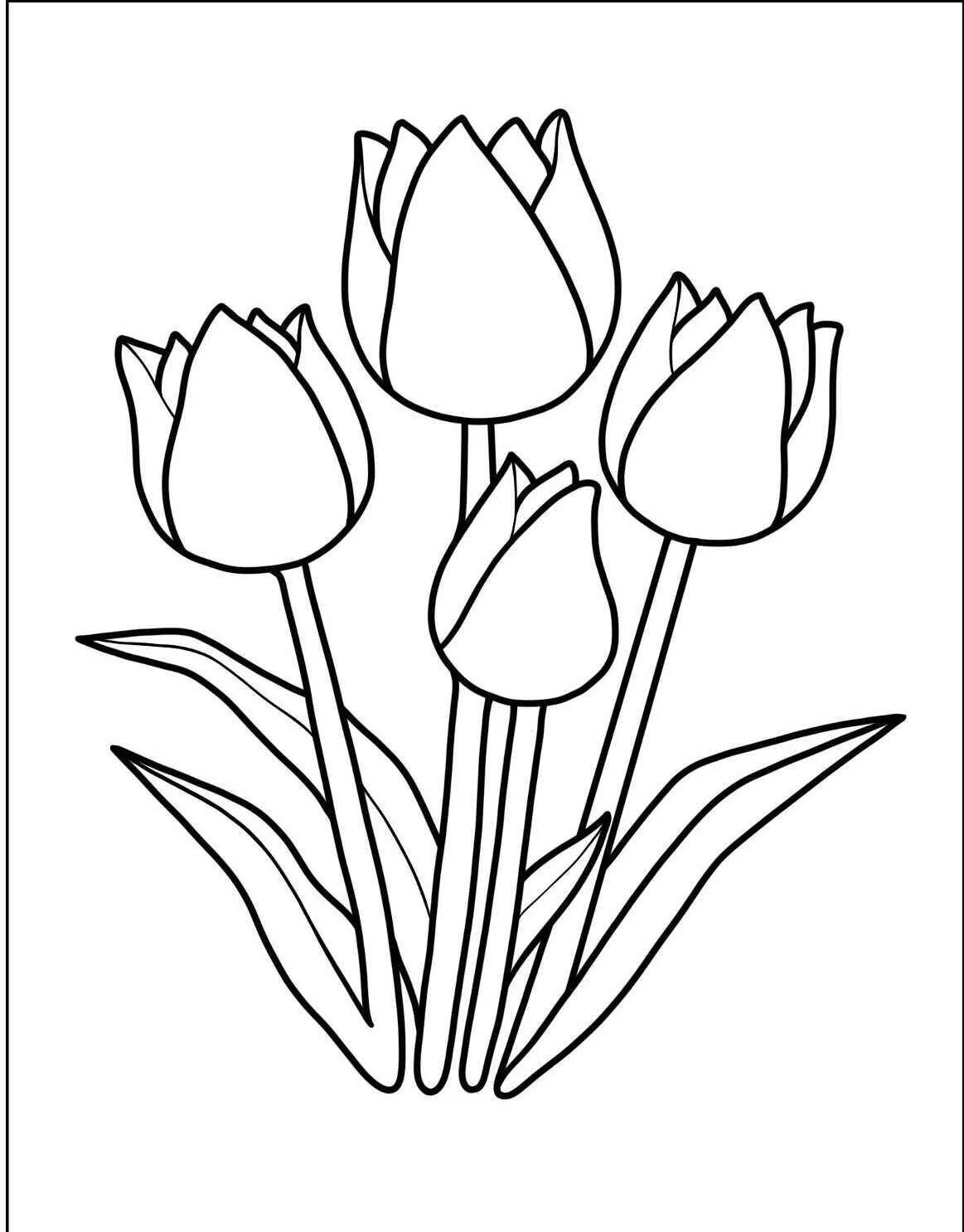 Desenho de Flores Tulipas para Colorir