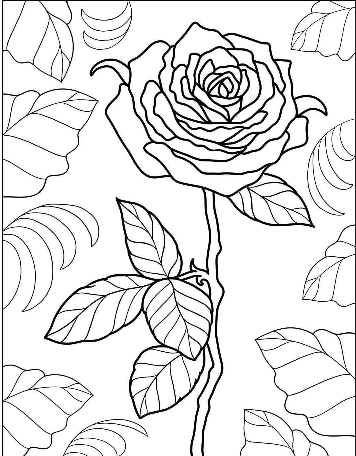 Rose Coloring Page