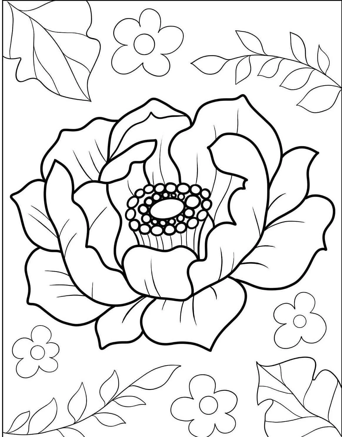 Big Flower Coloring Page