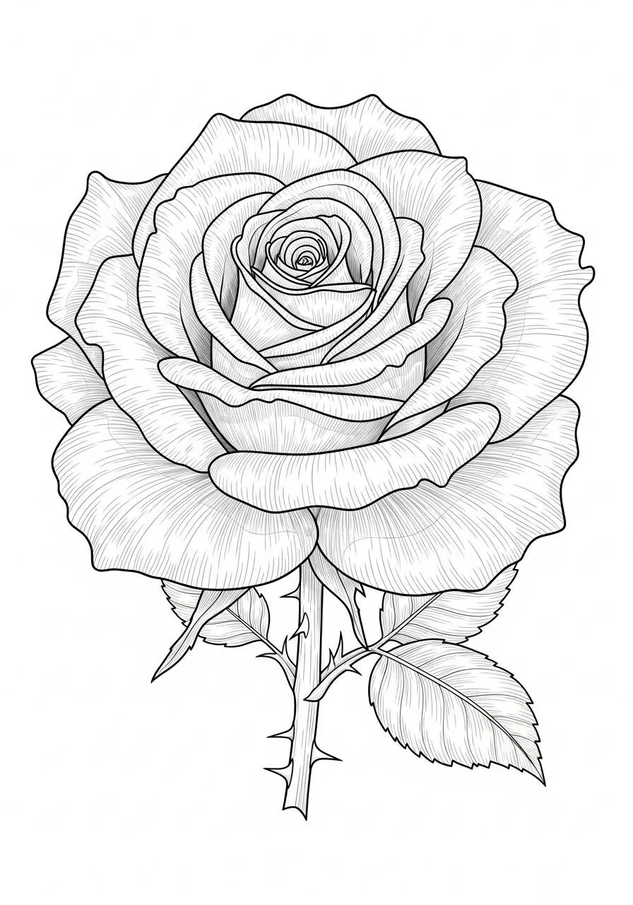 Desenho de Rosa para Colorir