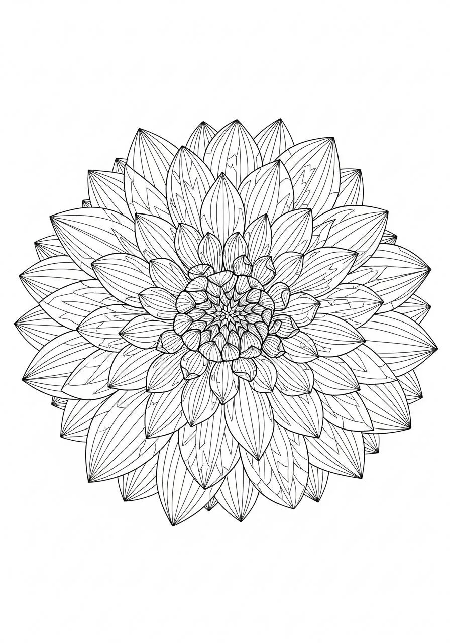 Dahlia Flowers Coloring Page