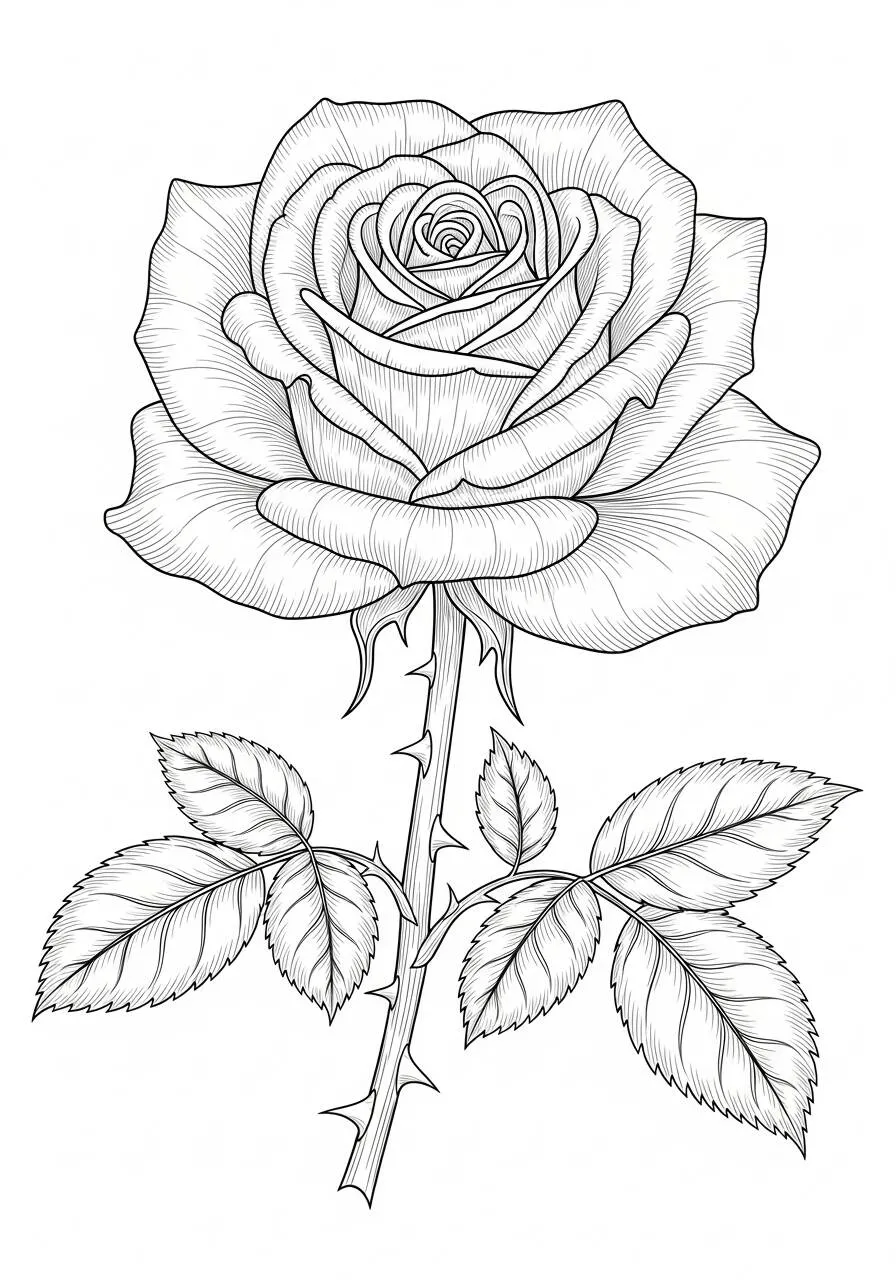 Rose Coloring Page