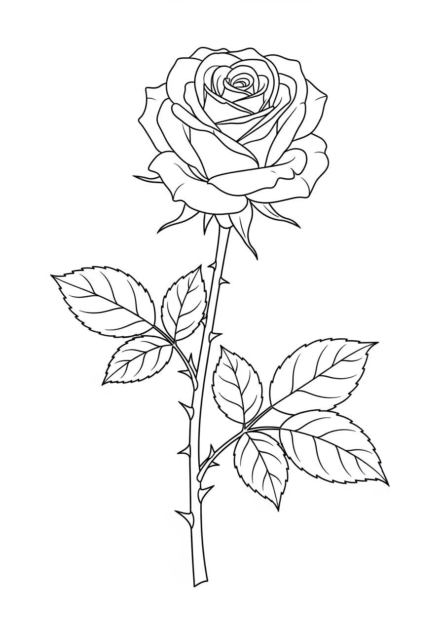 Desenho de Rosa para Colorir