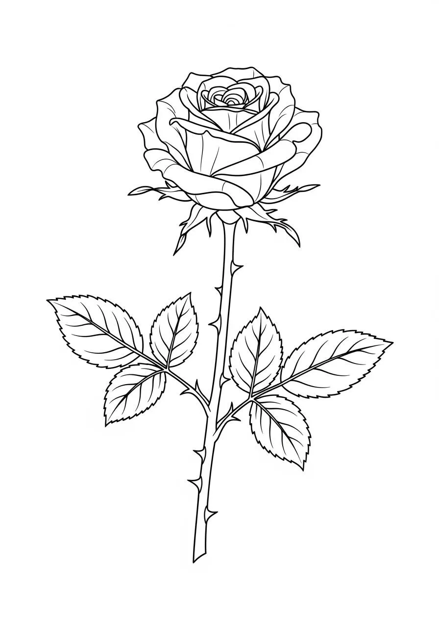 Desenho de Rosa para Colorir