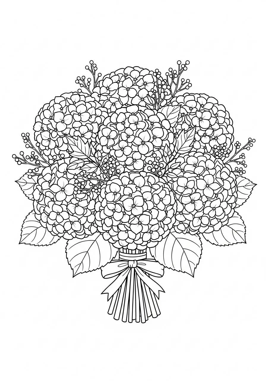 Flower Borquet Coloring Page