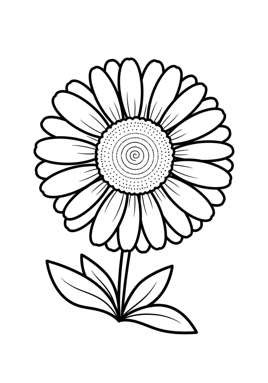 Desenho de Flor Margarida para Colorir