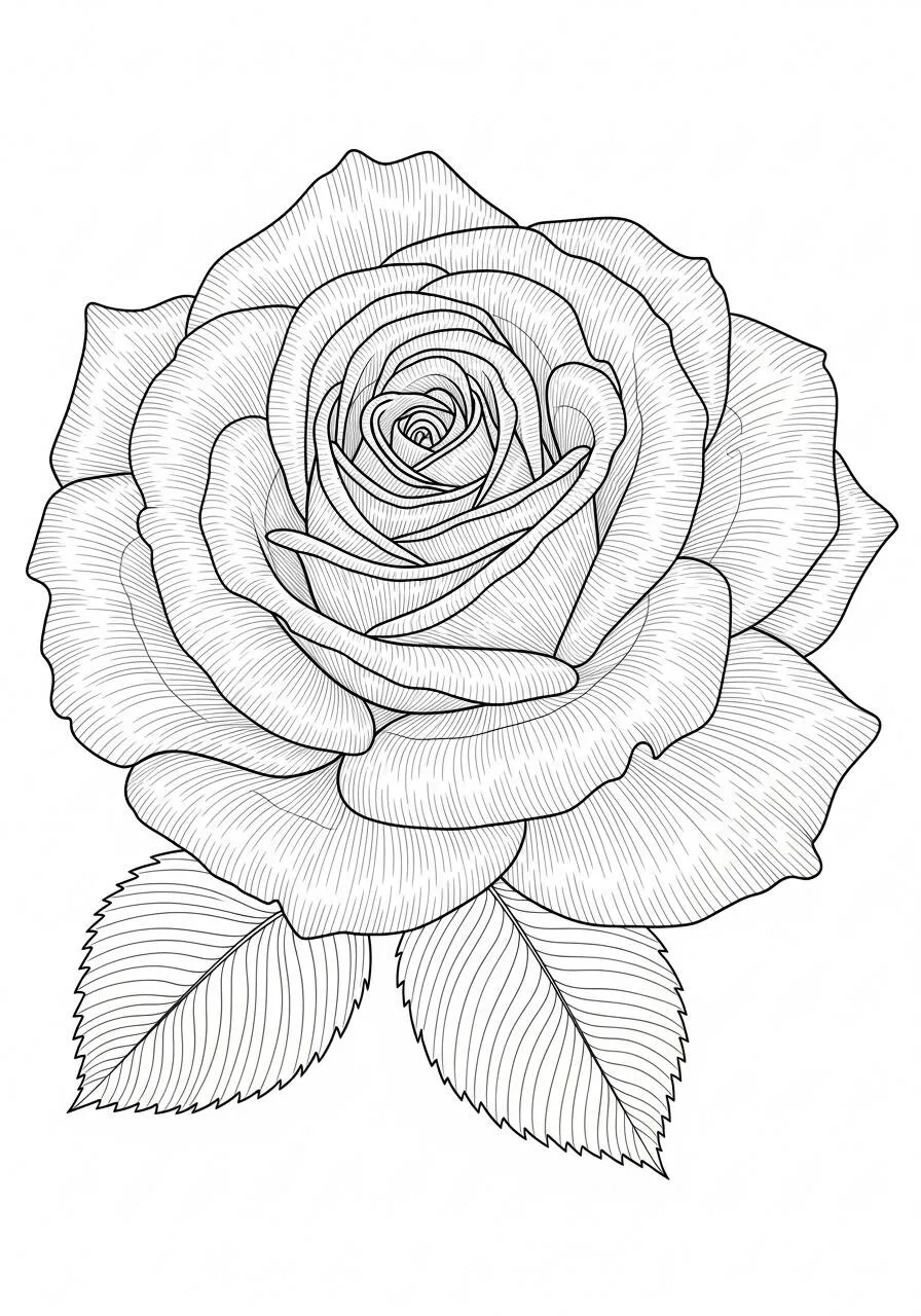 Rose Coloring Page