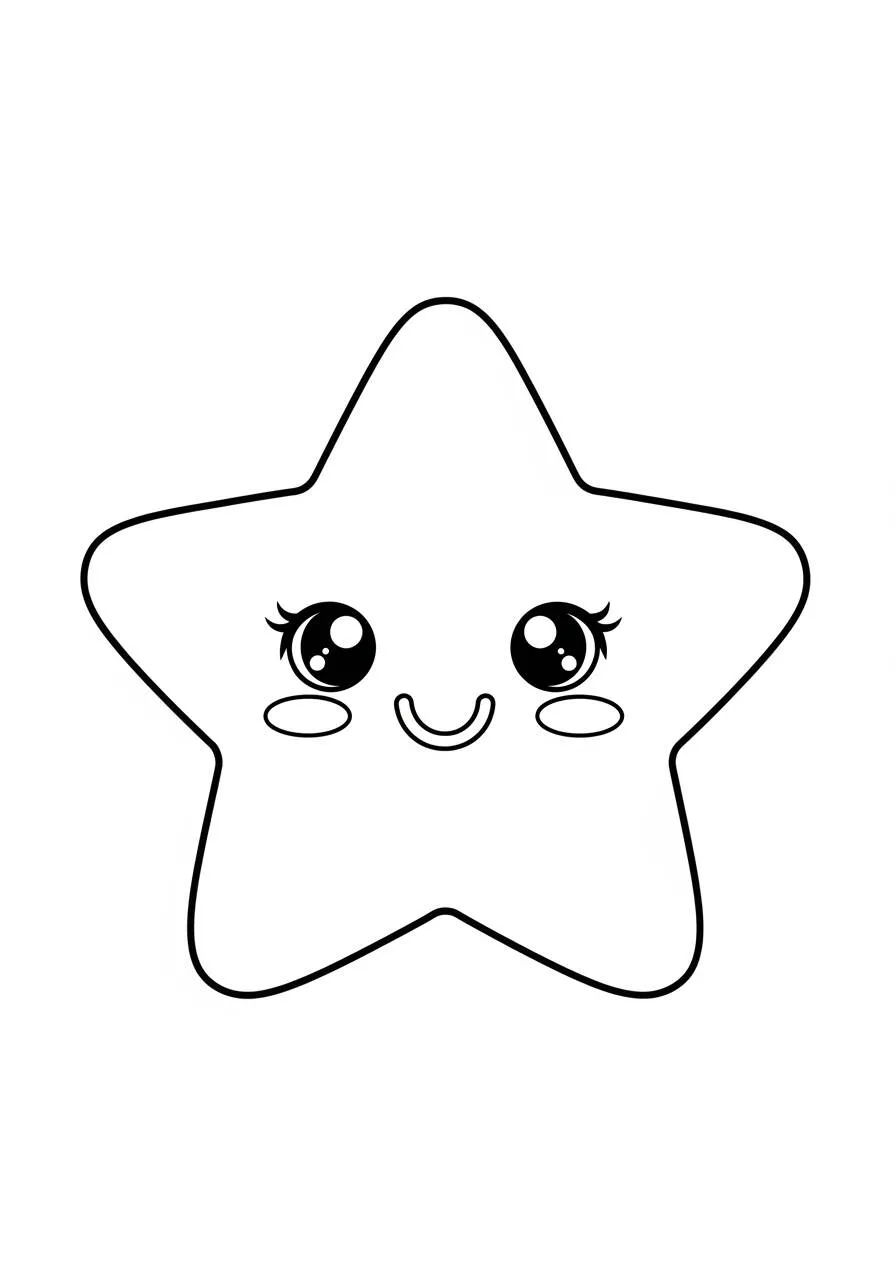 Dibujo para colorear de linda estrella