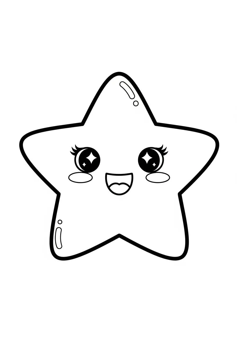 Dibujo para colorear de estrella sonriente