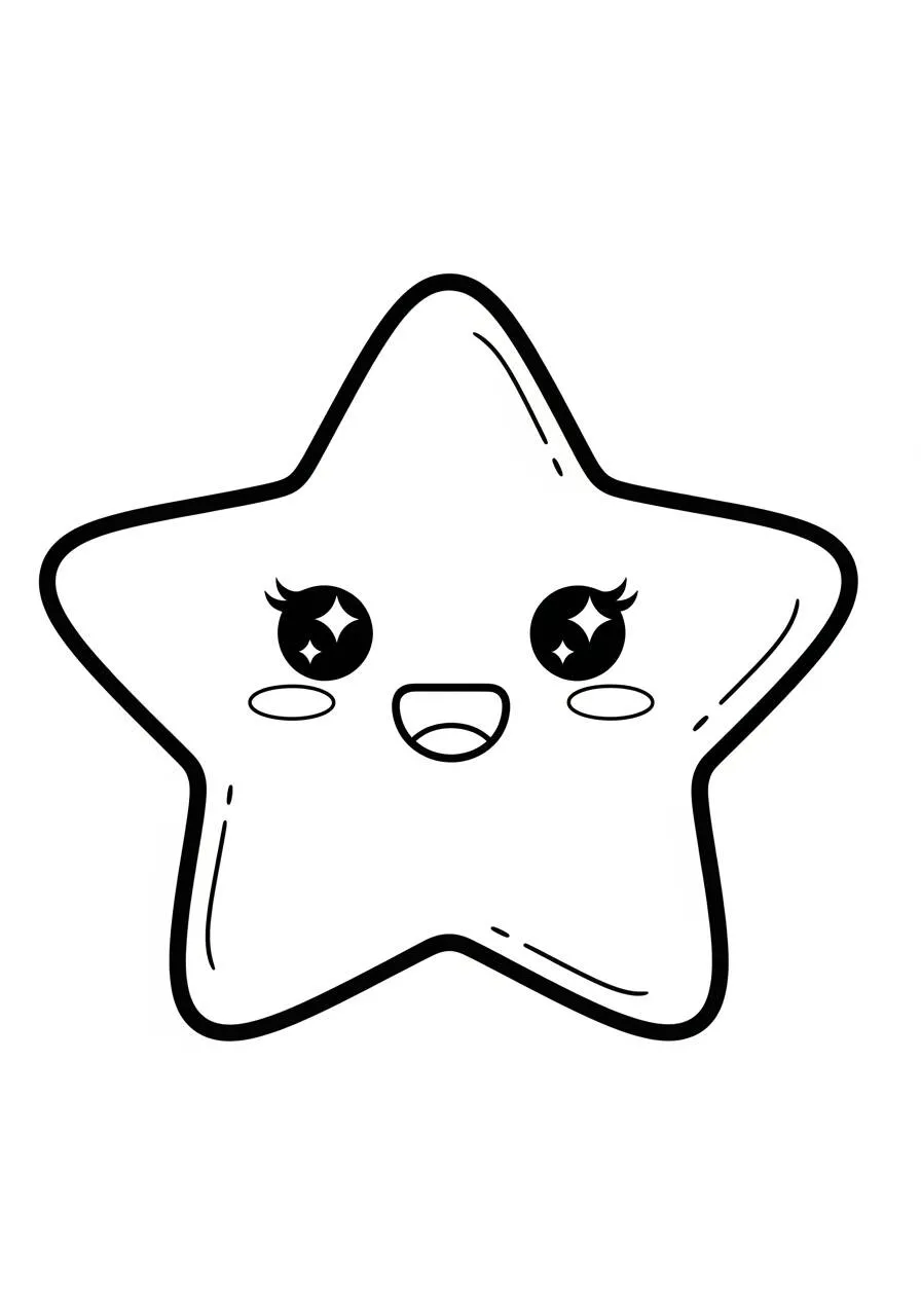 Dibujo para colorear de estrella feliz