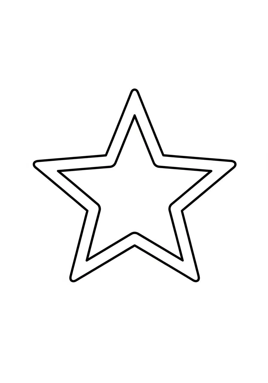 Página para colorear de estrella de cinco puntas