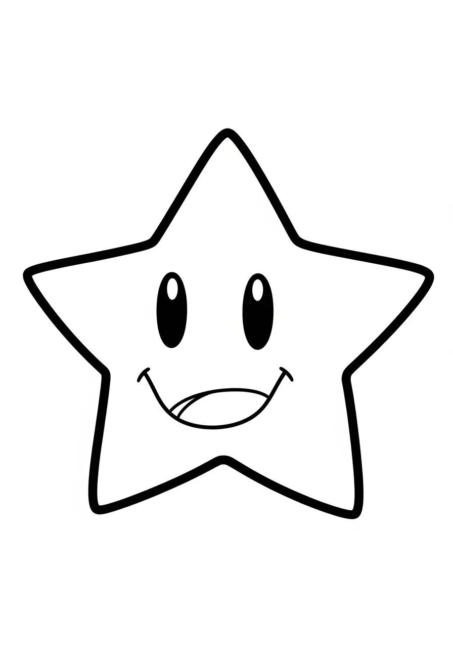 Dibujo para colorear de estrella sonriente