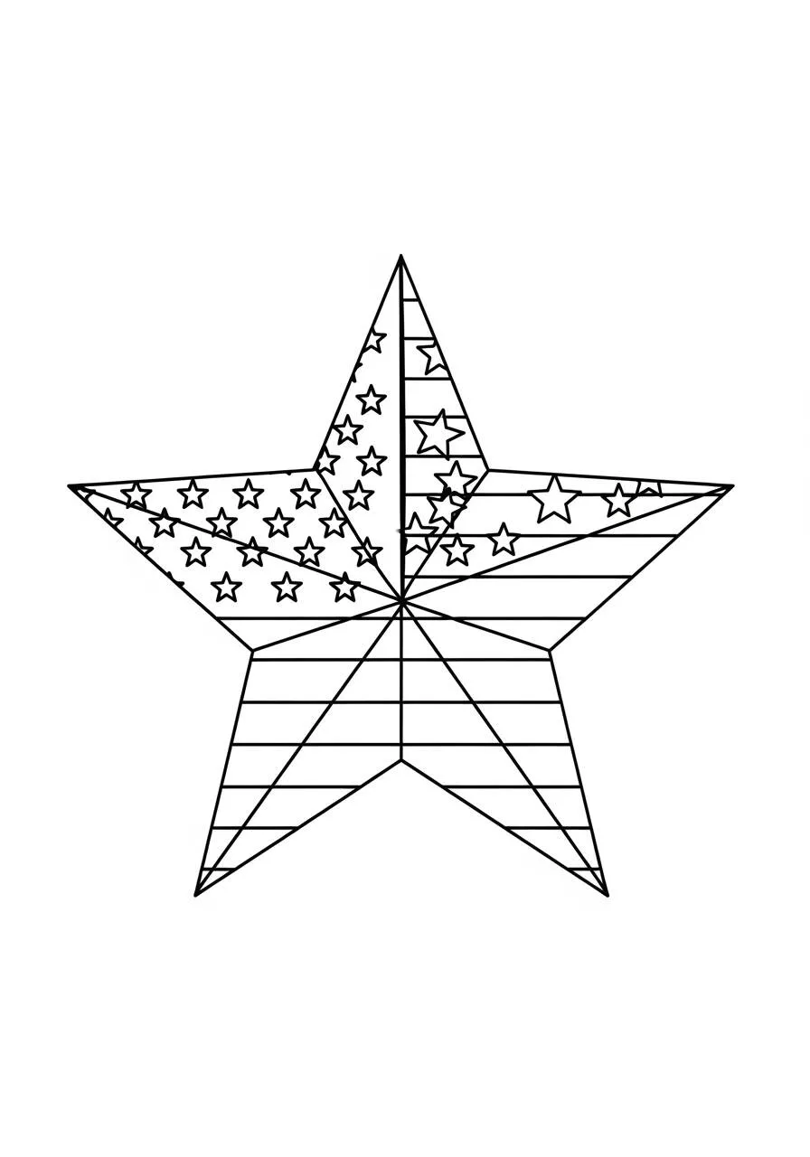 Dibujo para colorear de estrellas geométricas