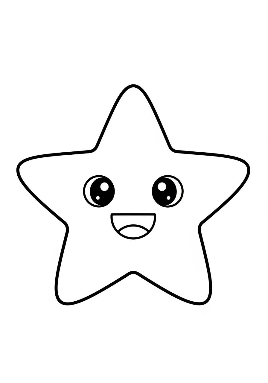 Dibujo para colorear de estrella feliz