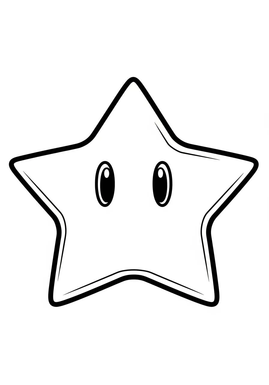Página para colorear de estrella brillante