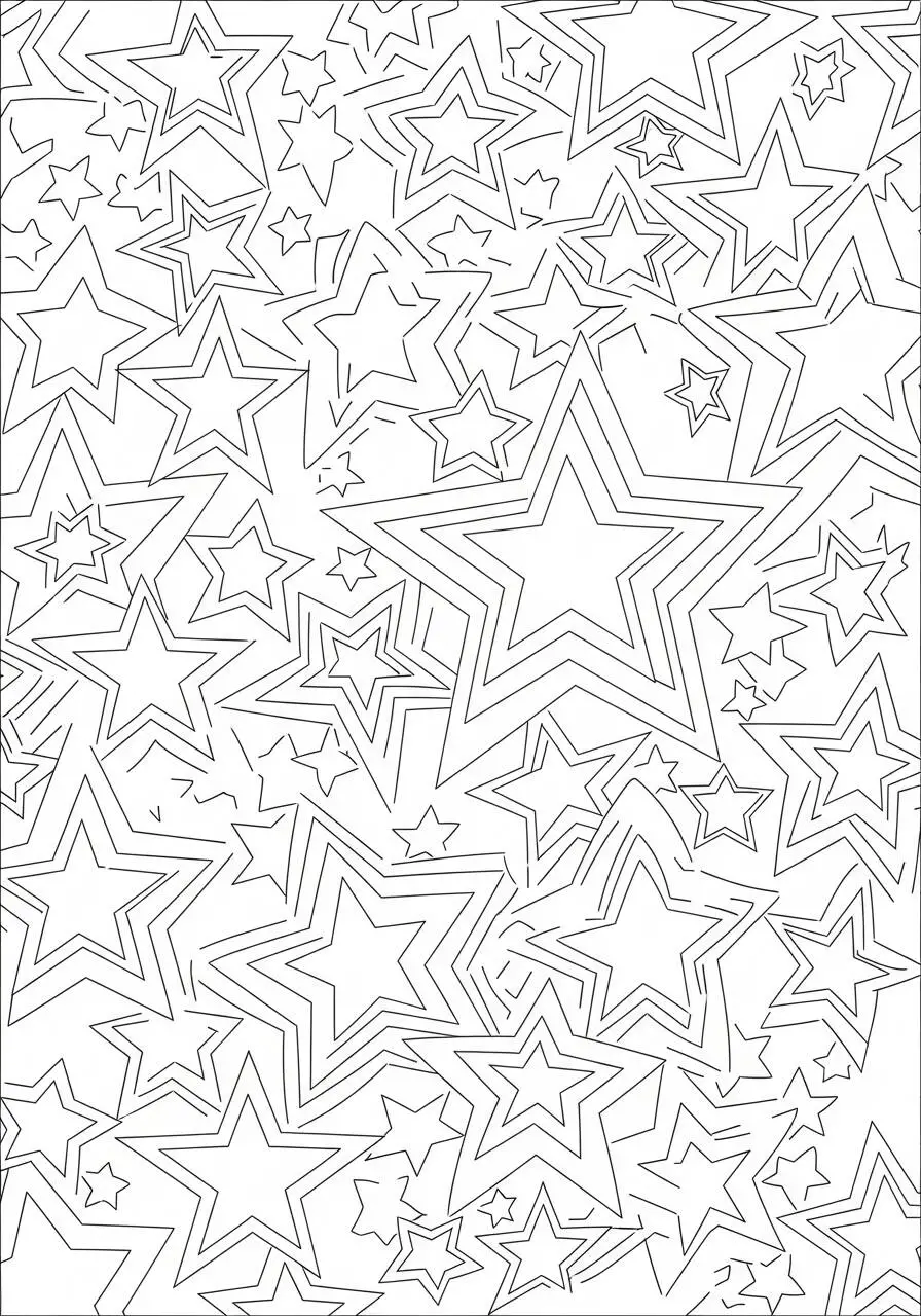 Página para colorear de diferentes estrellas