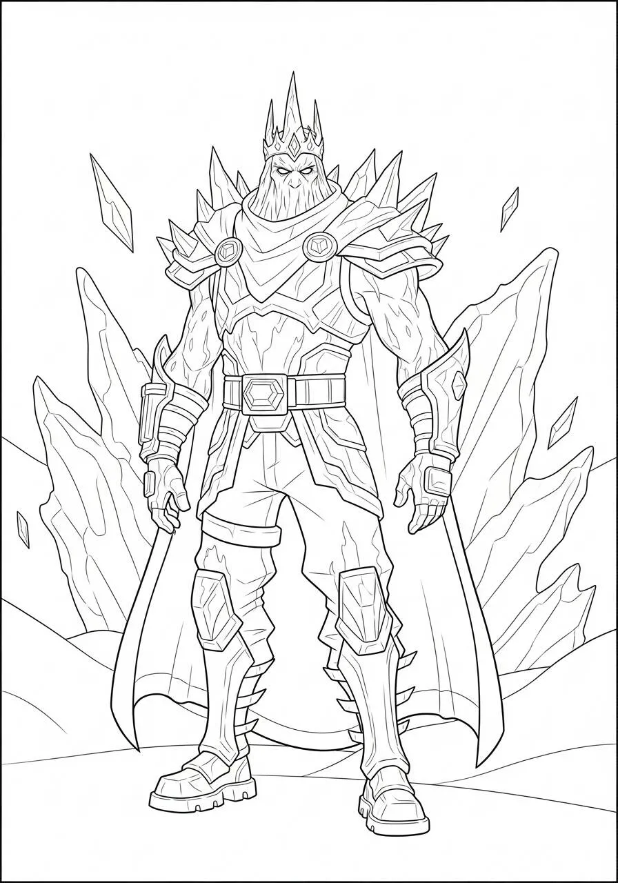 Desenho de Fortnite com Rei das Neves para Colorir