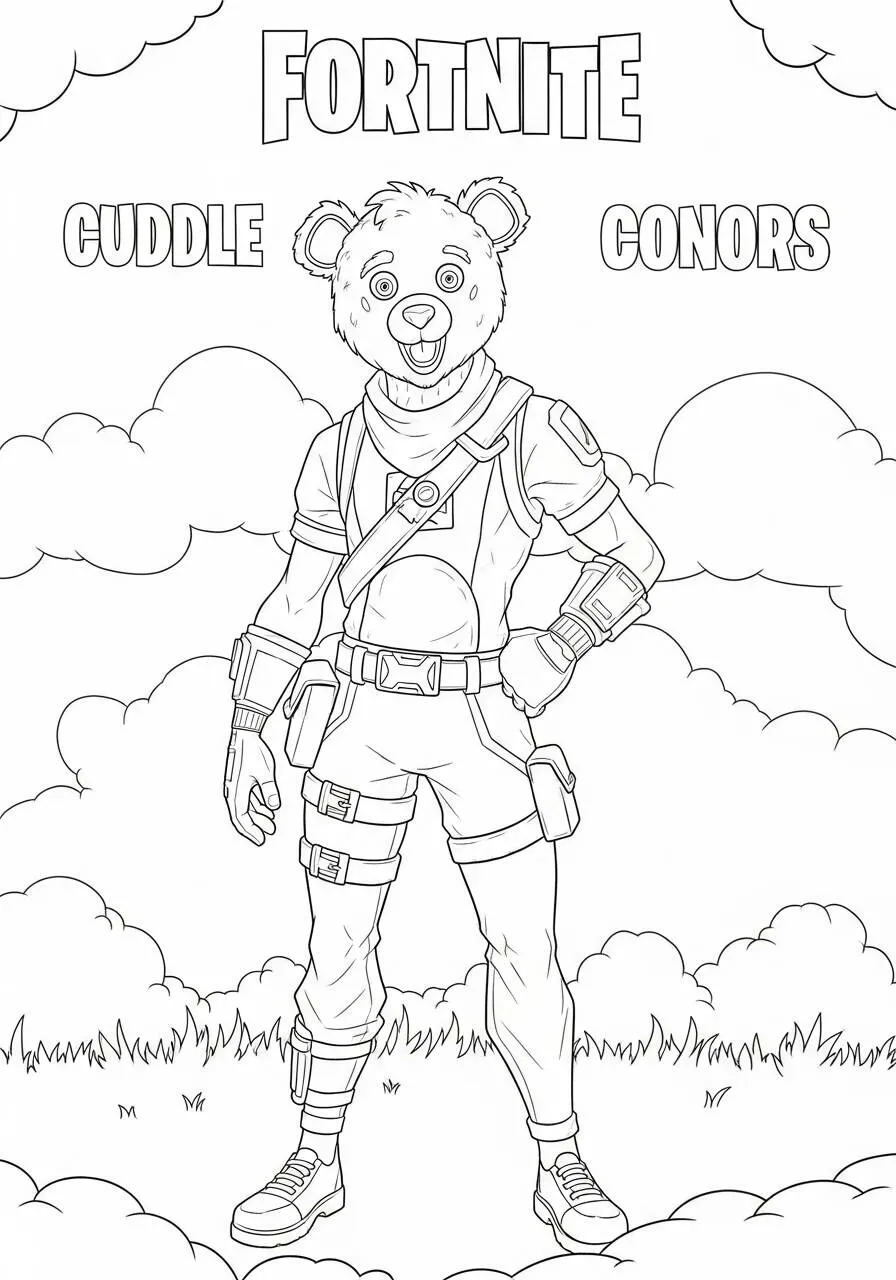 Desenho de Fortnite com Cuddle Team Leader para Colorir