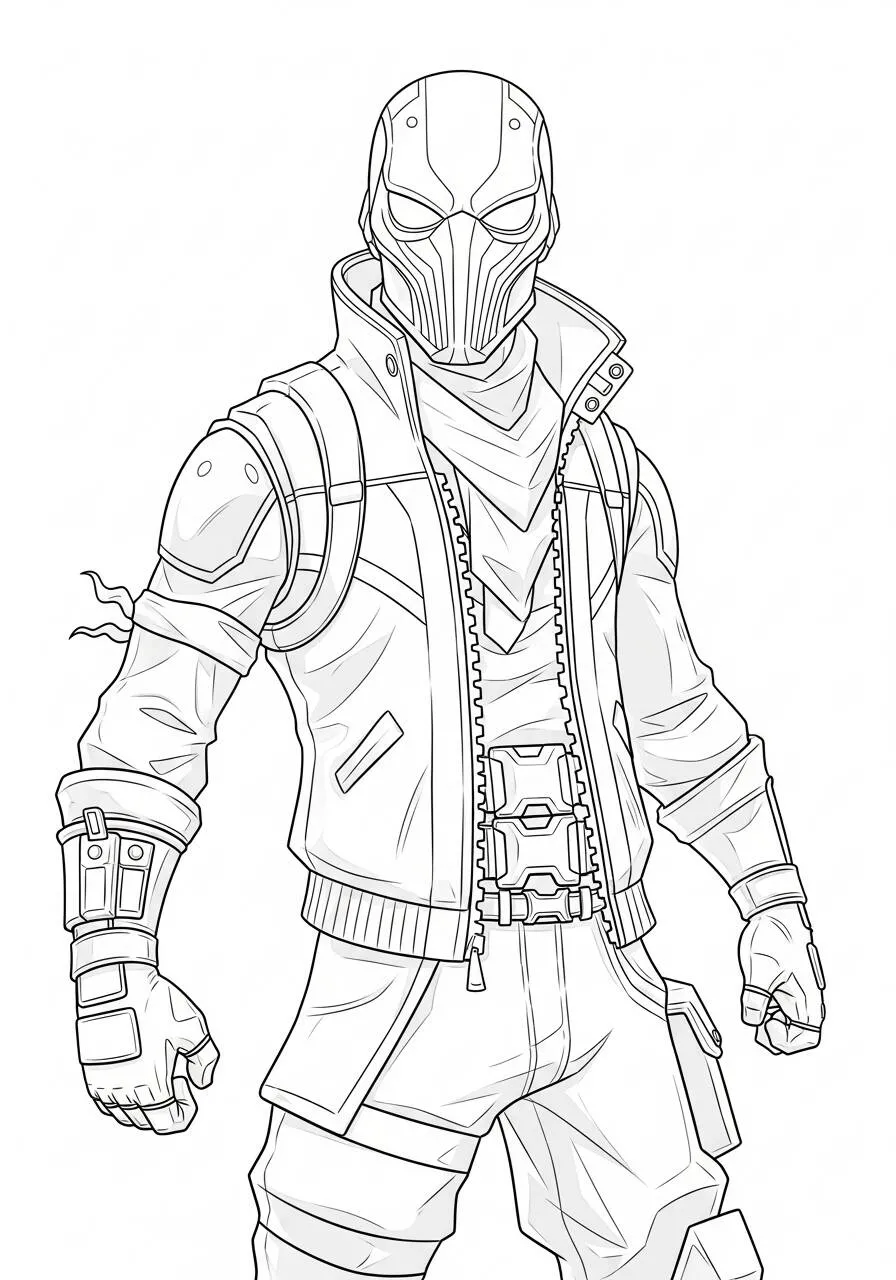 Desenho de Fortnite com Guerreiro Fantasma para Colorir
