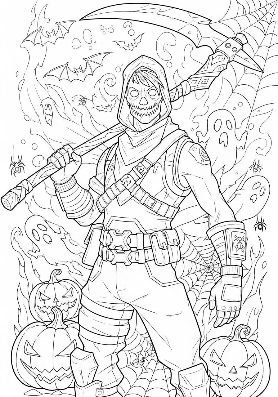 Desenho de Fortnite com Guerreiro Espectral para Colorir