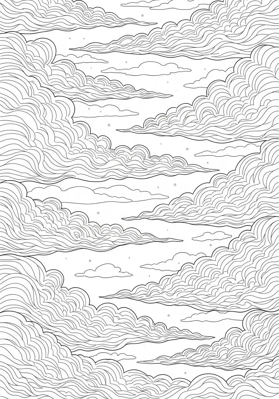 Coloriage de nuages ​​esthétiques