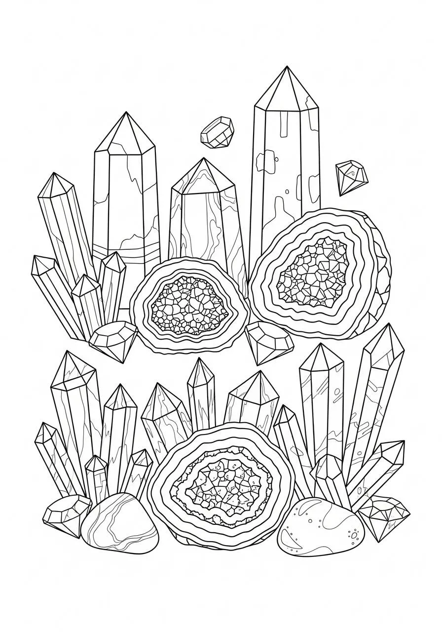 Coloriage de cristaux esthétiques
