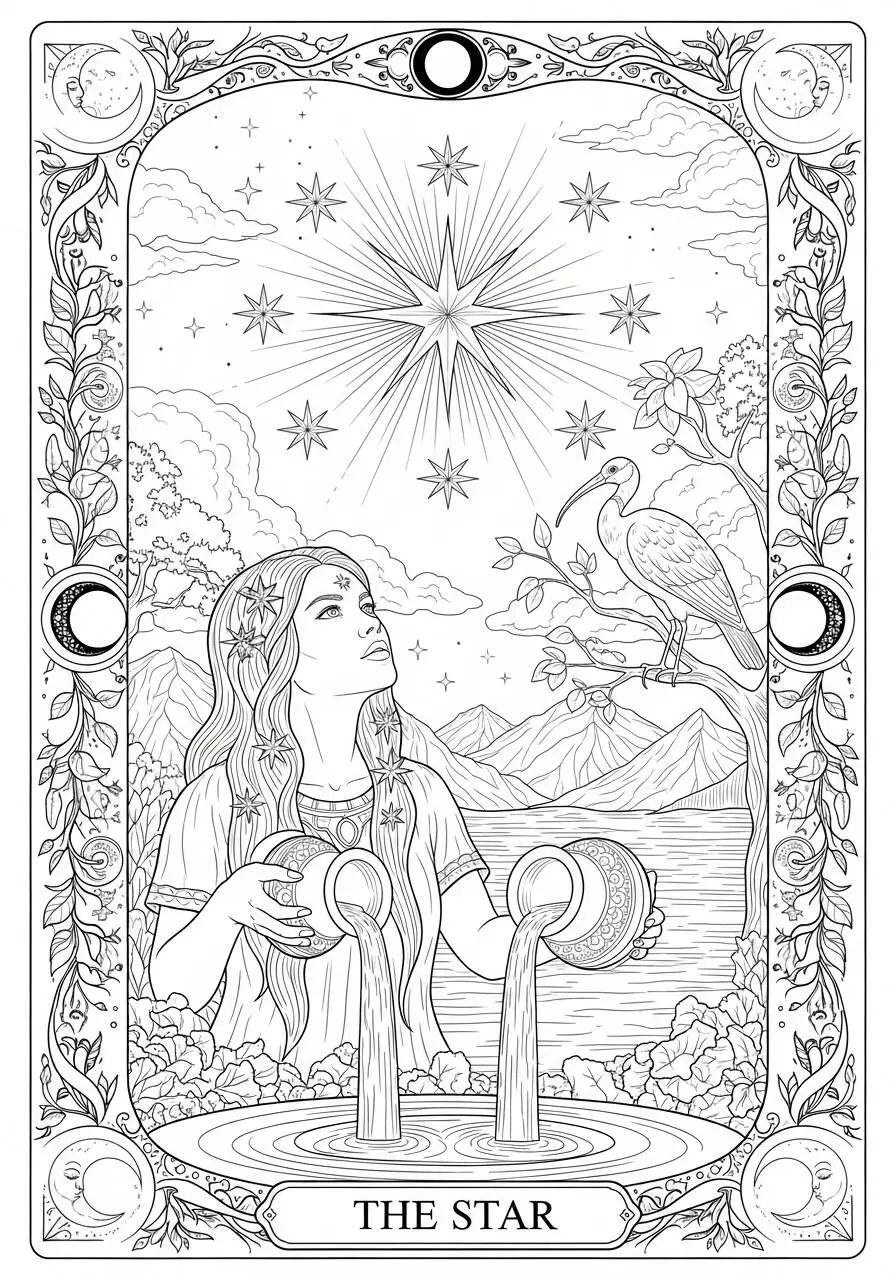 Página para colorear de estrella estética