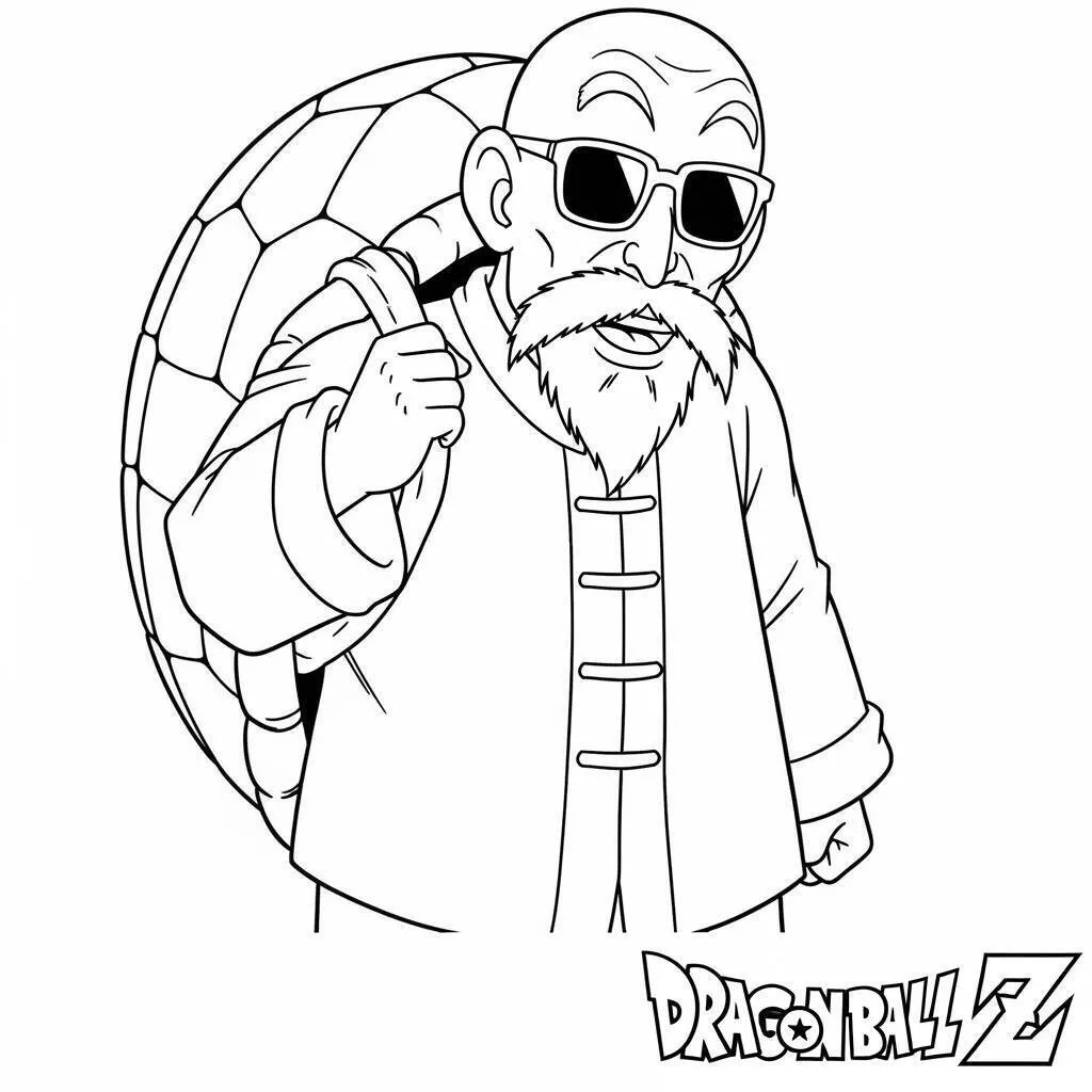 Desenho de Dragon Ball Z do Mestre Kame para Colorir