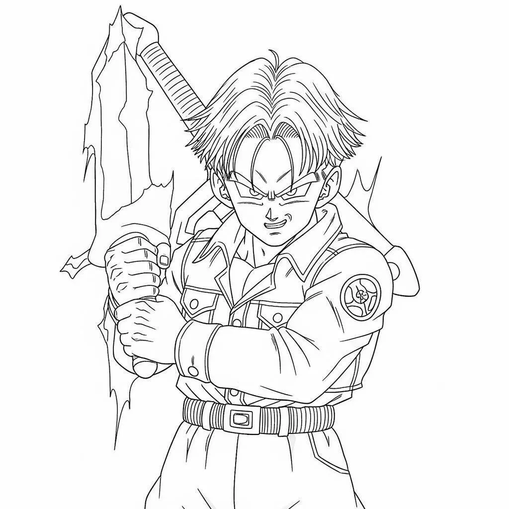 Desenho de Dragon Ball Z do Trunks para Colorir
