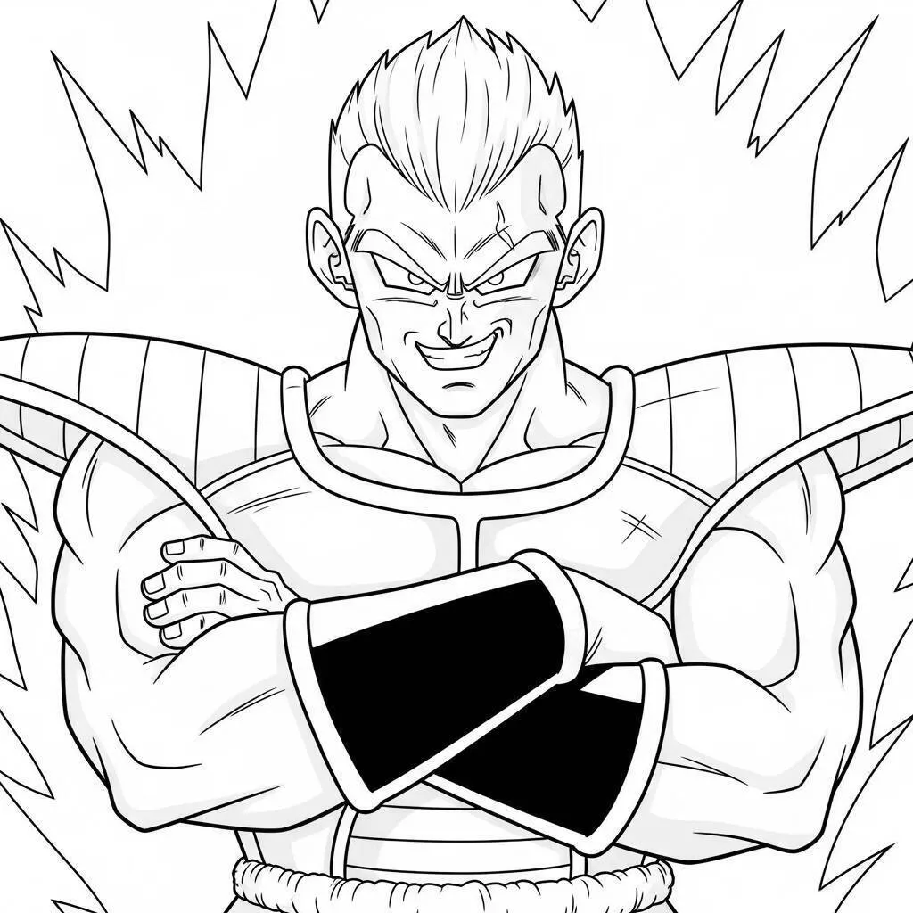 Desenho de Dragon Ball Z do Vegeta Super Saiyajin para Colorir