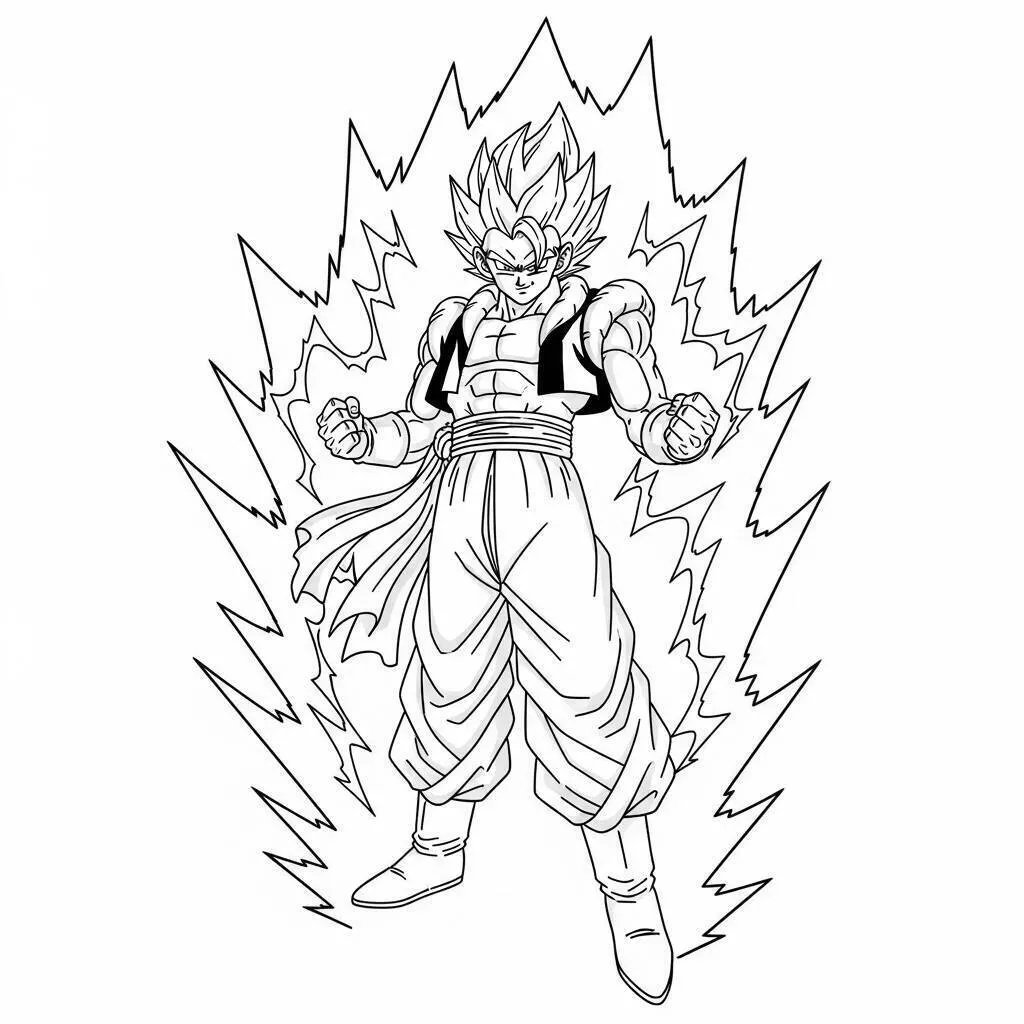Desenho de Dragon Ball Z do Goku Super Saiyajin para Colorir