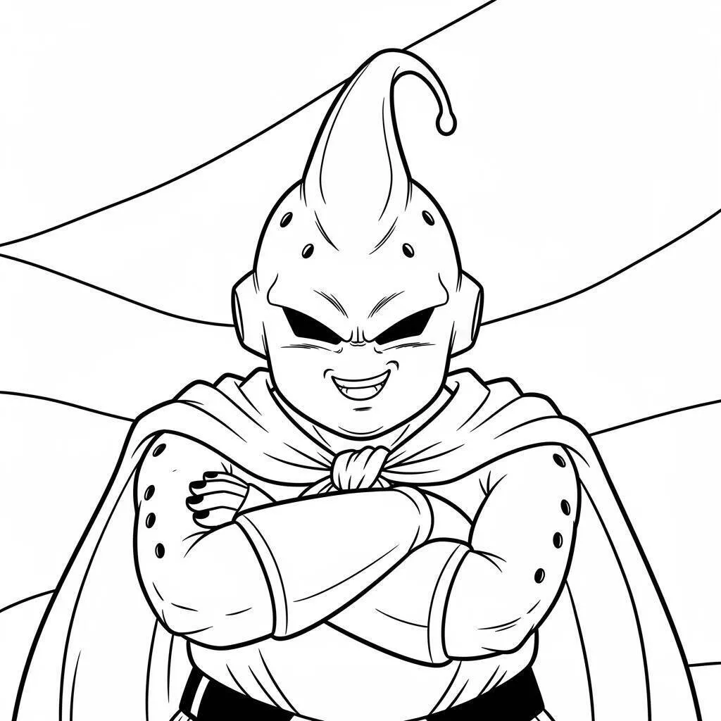 Desenho de Dragon Ball Z do Majin Boo para Colorir