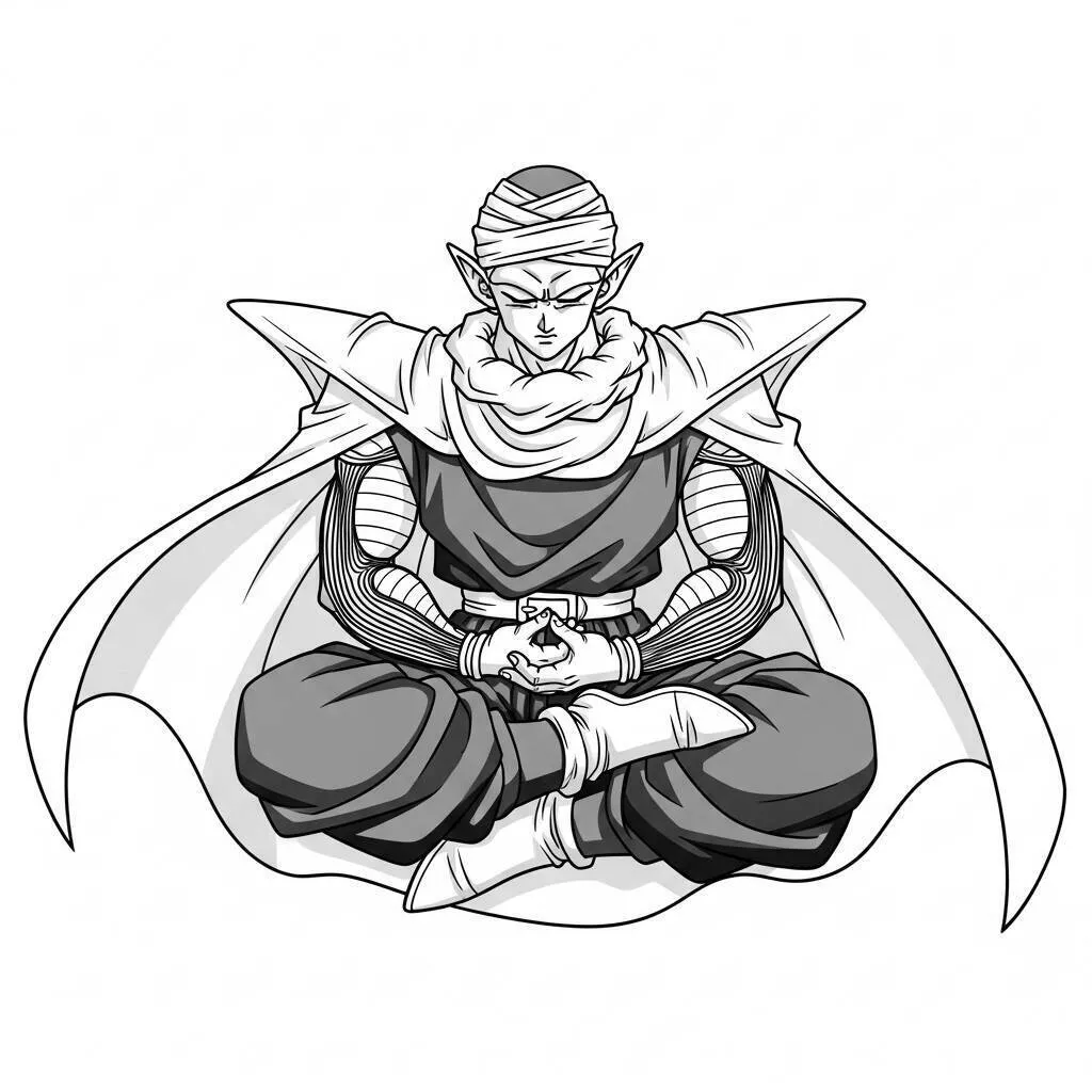 Desenho de Dragon Ball Z do Piccolo para Colorir