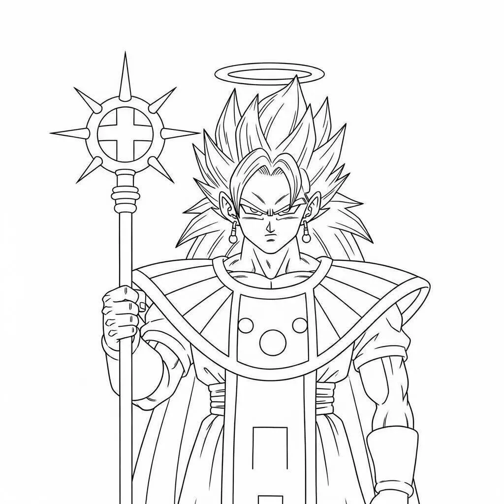 Dibujo para colorear Super Saiyan Vegeta de Dragon Ball Z.