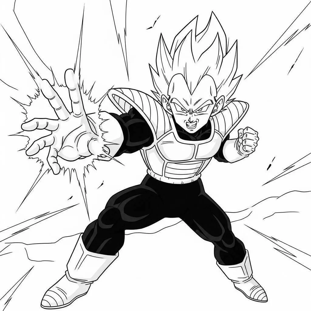 Dibujo para colorear de Dragon Ball Z de Vegeta