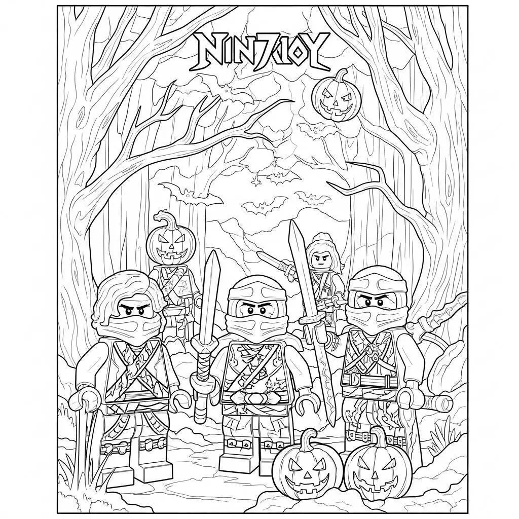Lego Ninjago con Ninjas en Acción para colorear