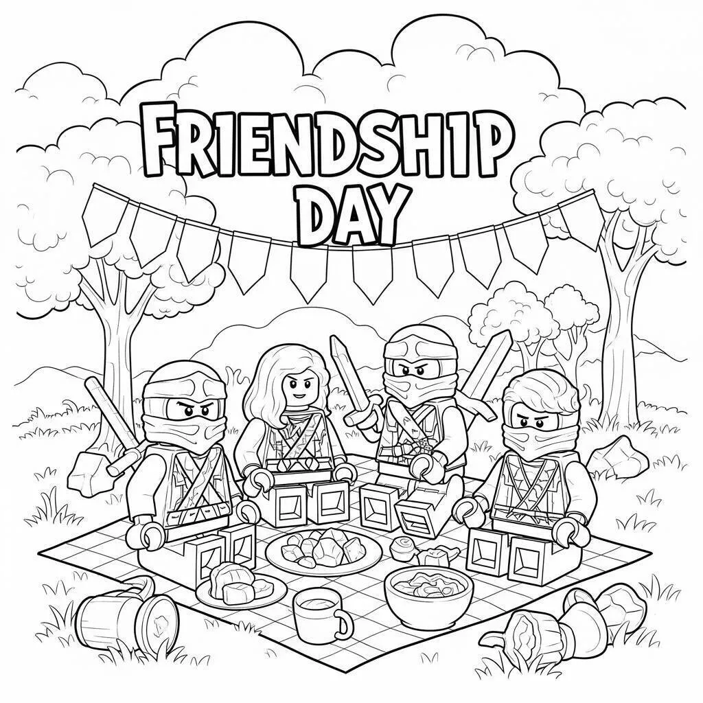 Lego Ninjago Día De La Amistad Página Para Colorear