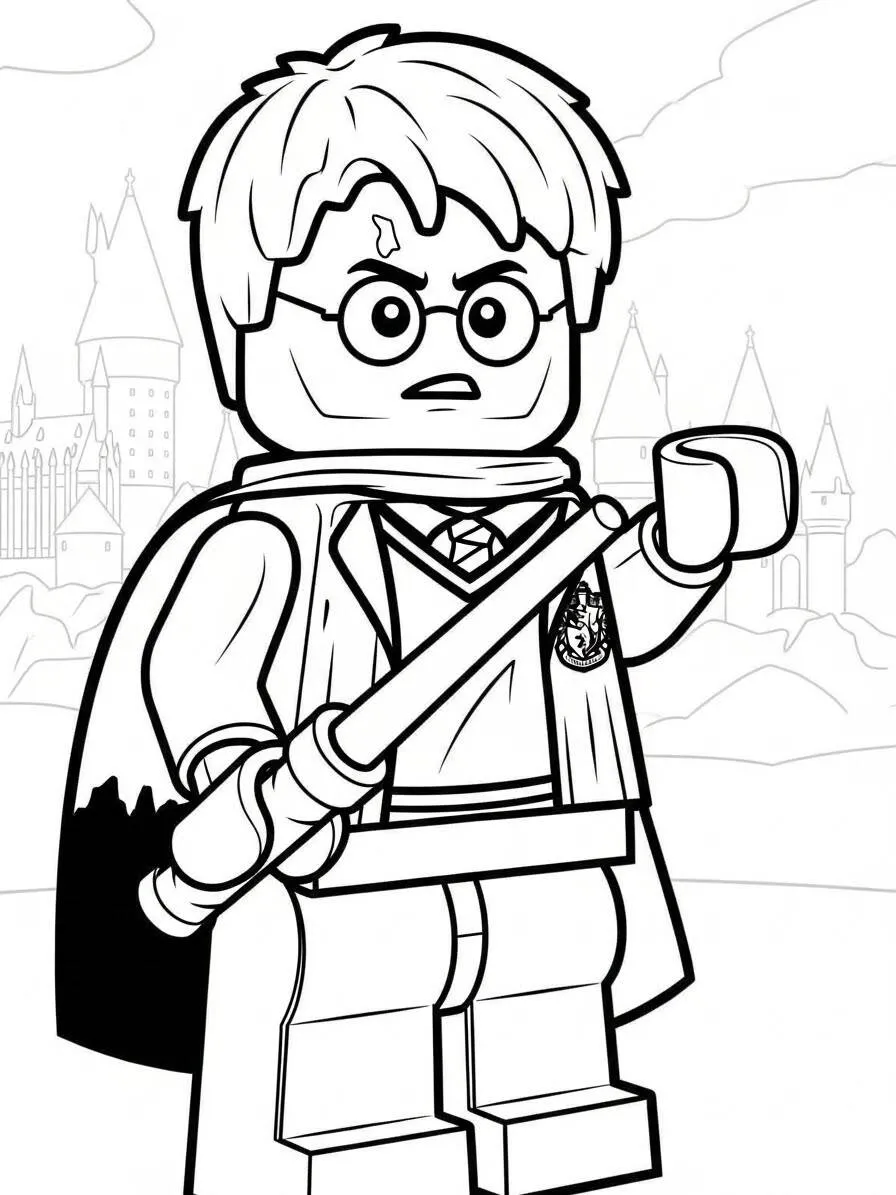 Desenho de Lego do Harry Potter para Colorir