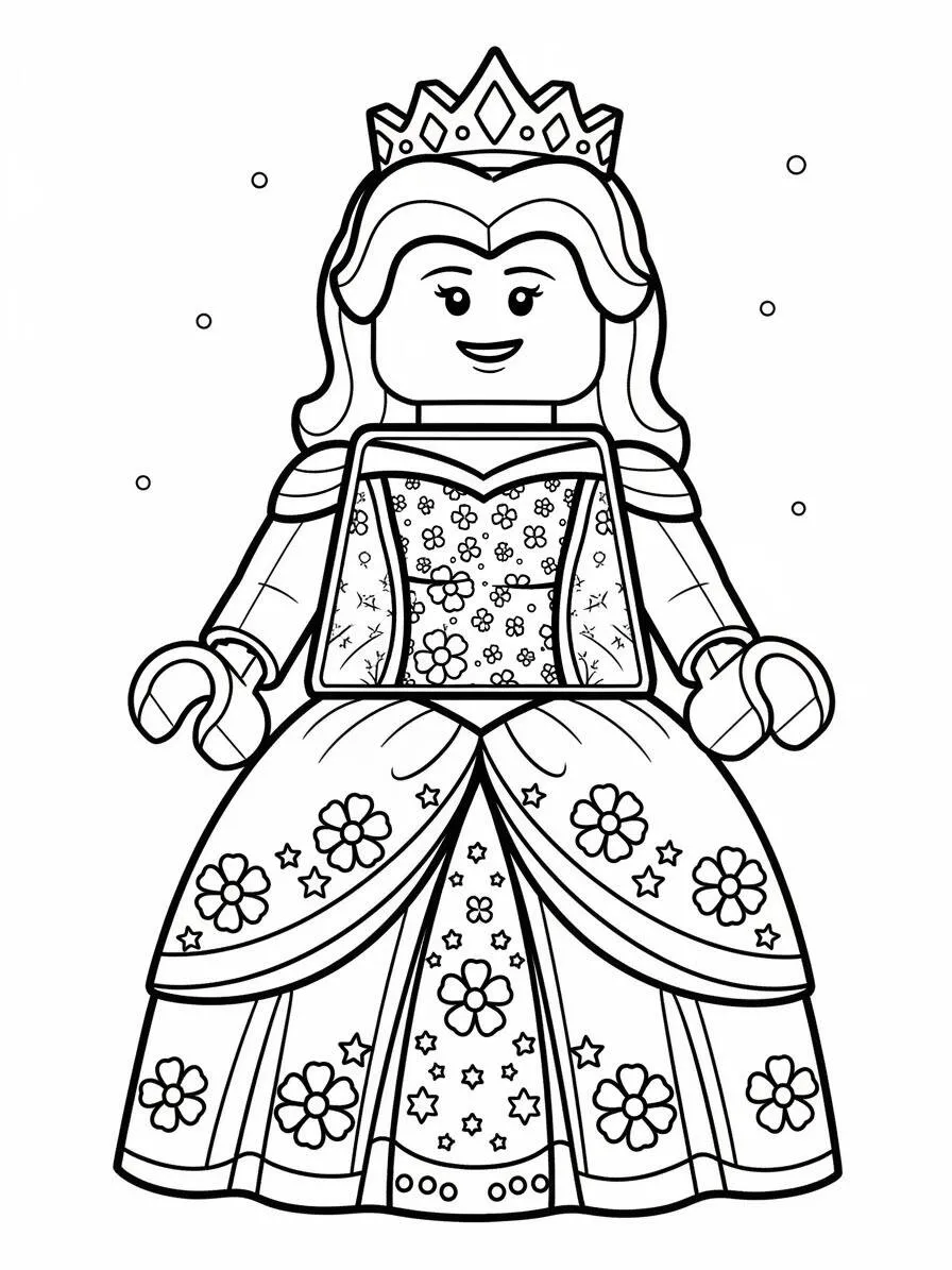 Desenho de Lego da Princesa para Colorir